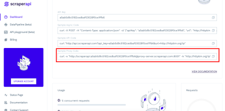 Настройка прокси в программе для парсинга Scraper API